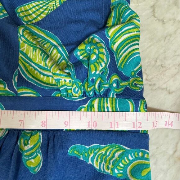 Lilly Pulitzer Patty Dress Seashell Silk Knit Sleeveless V-neck Blue Beach Sz XS - Picture 5 of 8